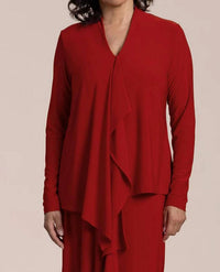 Sympli tempo top in red - women's long sleeve top