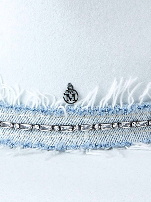 Maison Michel - Elisa Bleached Denim On Felt Hat
