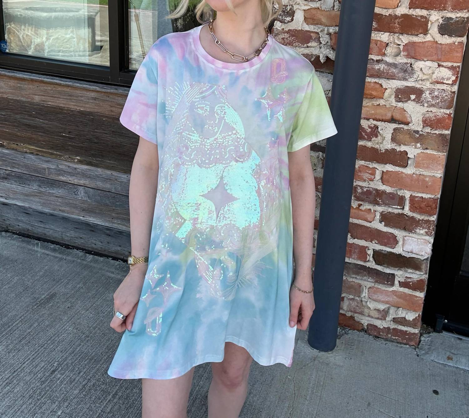 Queen Of Sparkles - Logo Card Tee Dress
