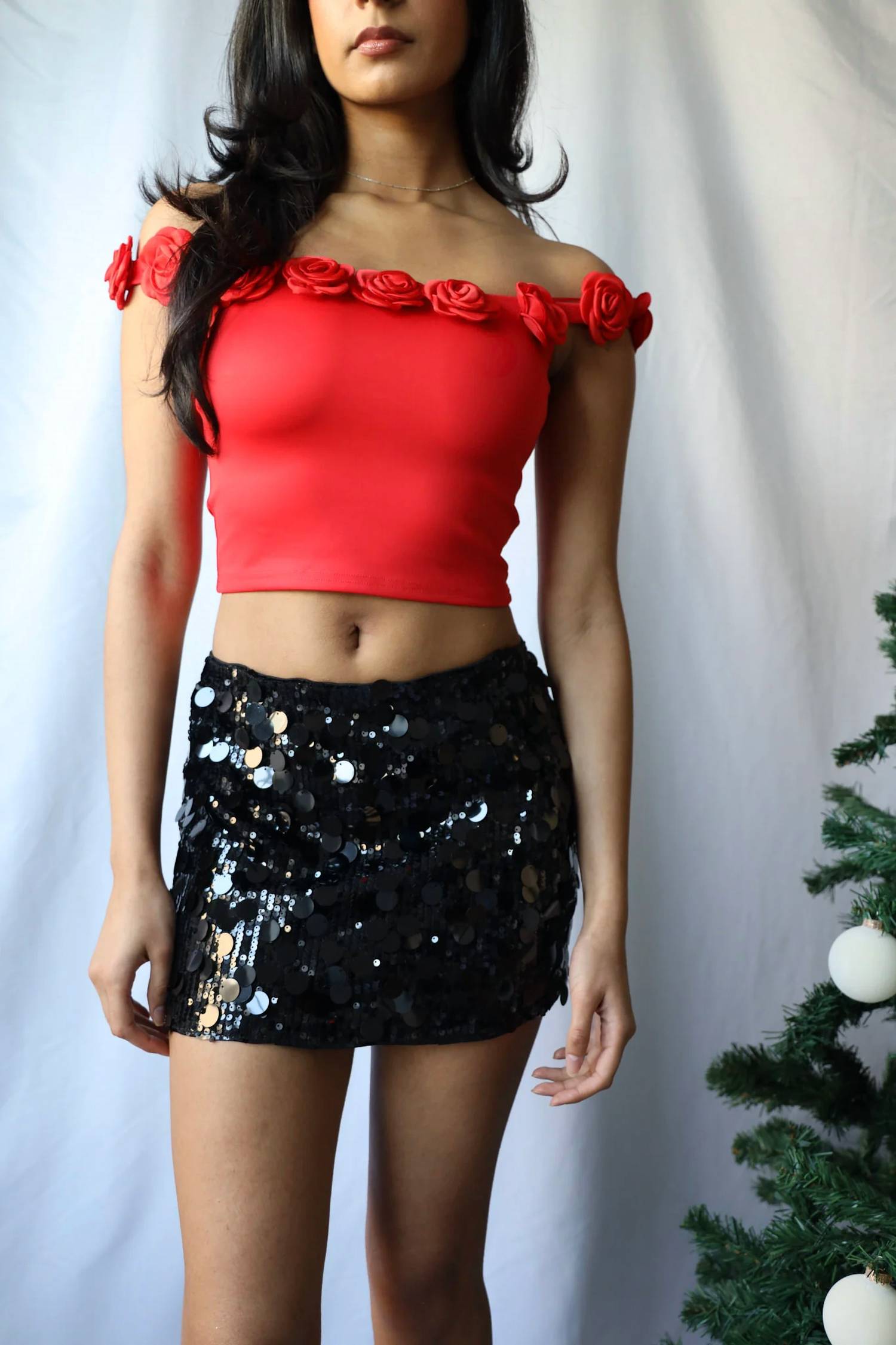 Blue Blush - Off The Shoulder Crop Top