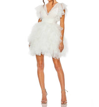 Mac Duggal - Flutter Ruffle Tiered Tulle Dress