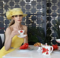 Sinamay - Short Brim Hat With Twists And Feathers