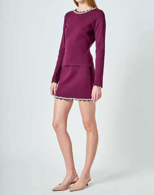 Endless Rose - Jeweled Scallop Mini Skirt