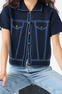 Autumn Cashmere - Short Sleeve Denim Jacket