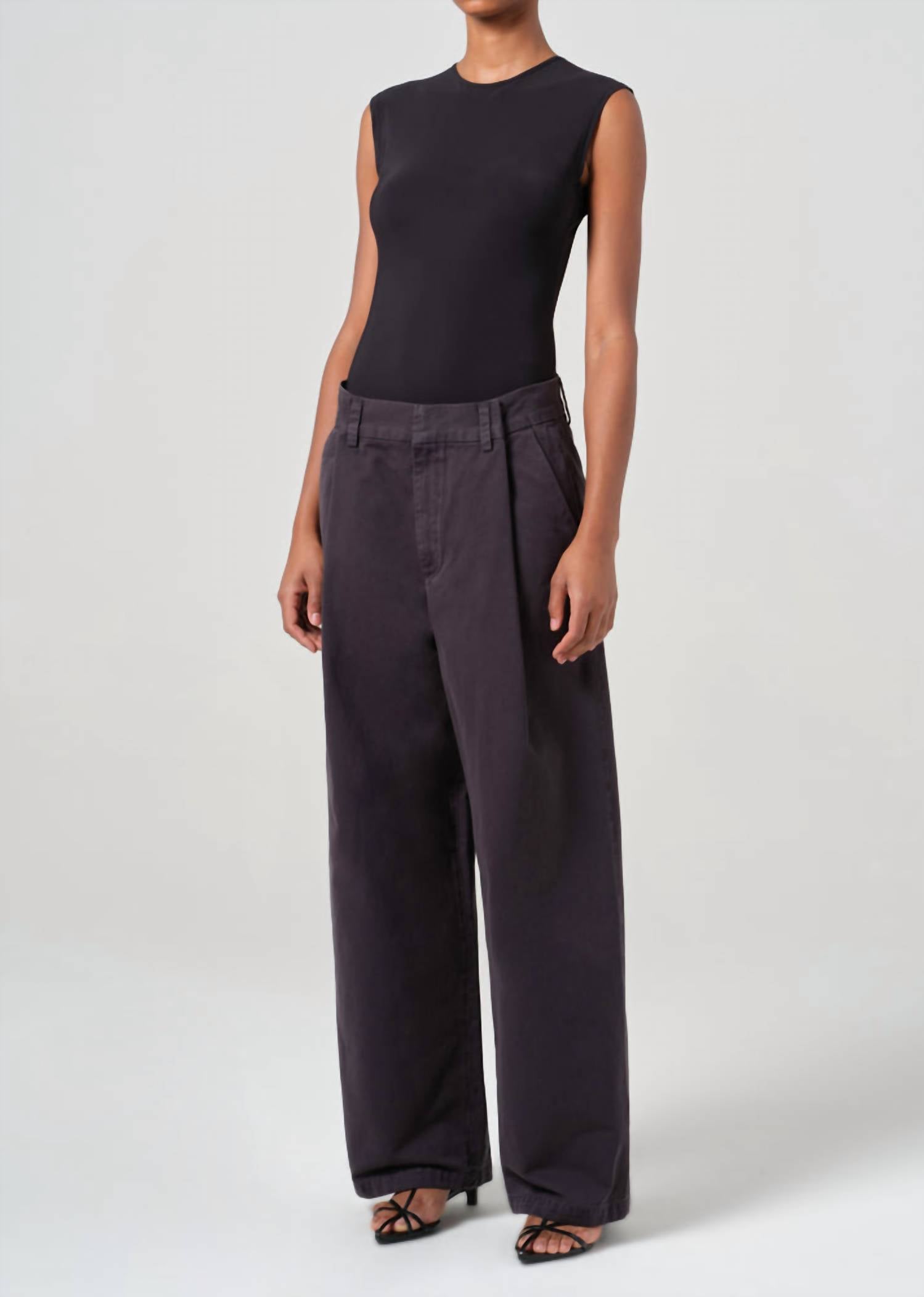 AGOLDE Aura Sleeveless Bodysuit in black 1 - women's shirt - detail view