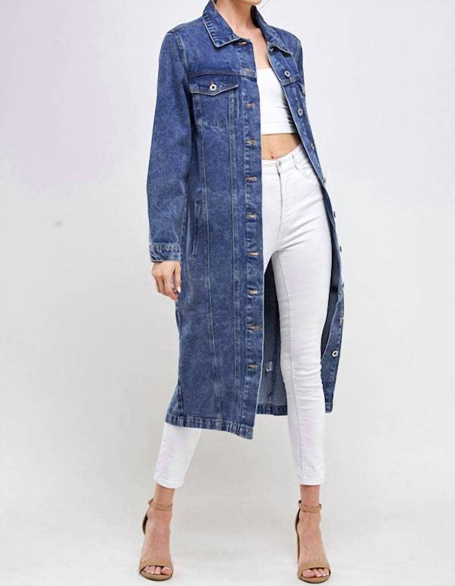 Blue Age - Long Trench Coat Jean Jacket