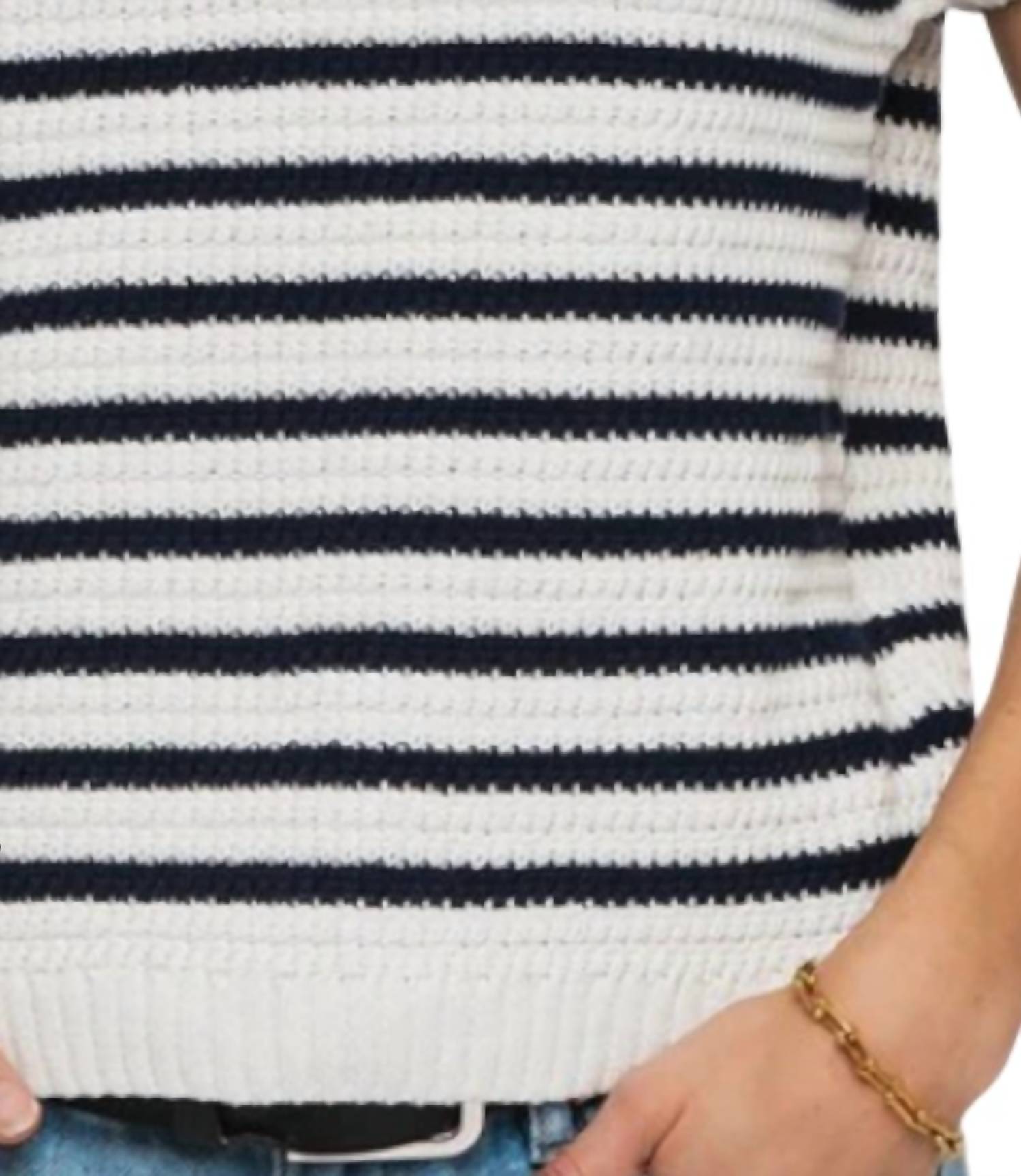 Urban Daizy Chelsea Textured Stripe Top - women's t-shirt - alternate view