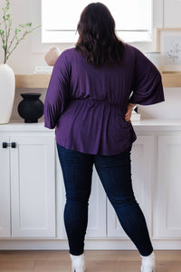 White Birch - Love On The Line V-Neck Peplum Blouse