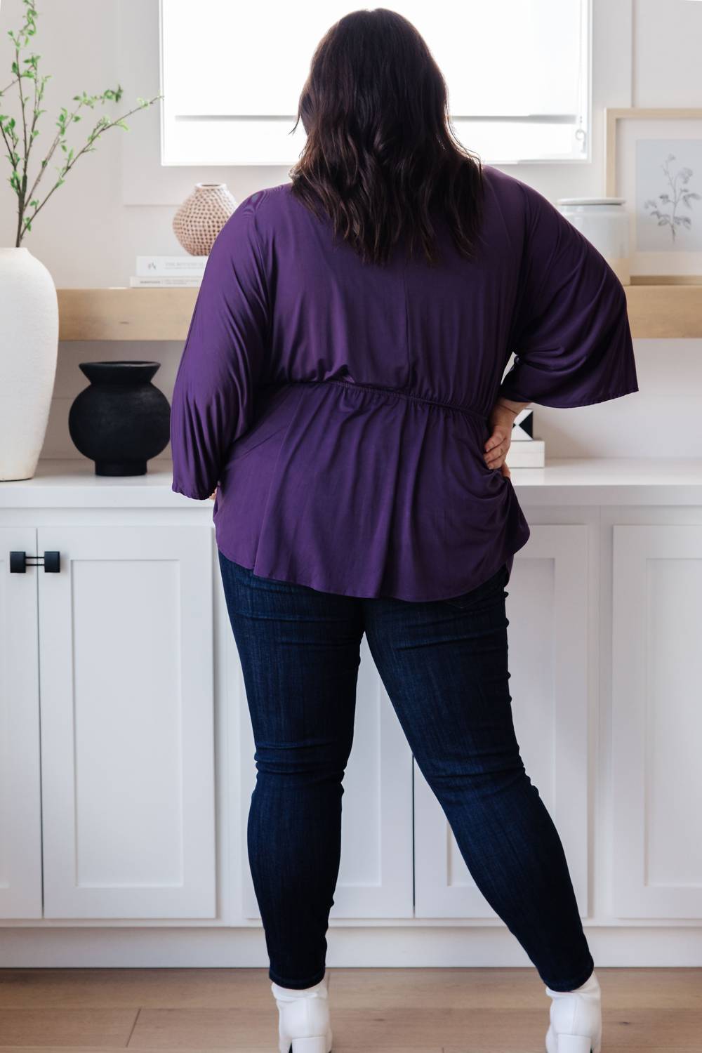 White Birch - Love On The Line V-Neck Peplum Blouse