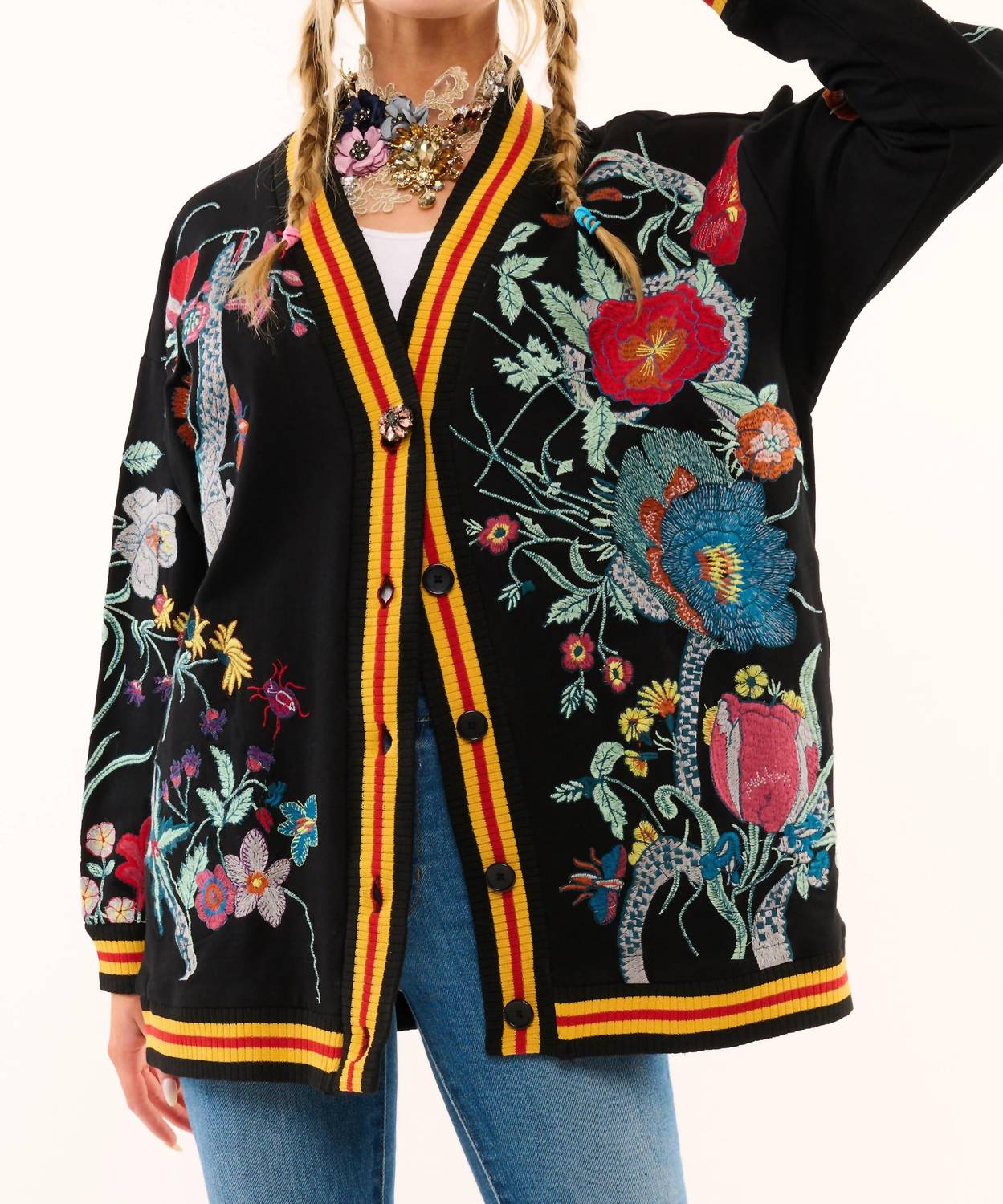 Aratta - Hermione French Terry Floral Cardigan