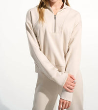 Joseph Ribkoff Relaxed Fit Zipper Jacket in moonstone - women's top