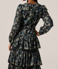 Astr - Franchesca Tiered Ruffle Floral Maxi Dress
