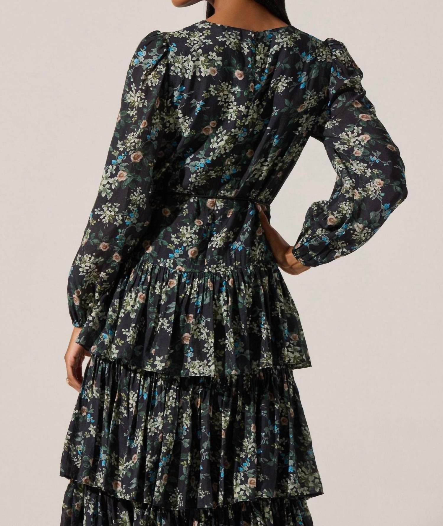 Astr - Franchesca Tiered Ruffle Floral Maxi Dress