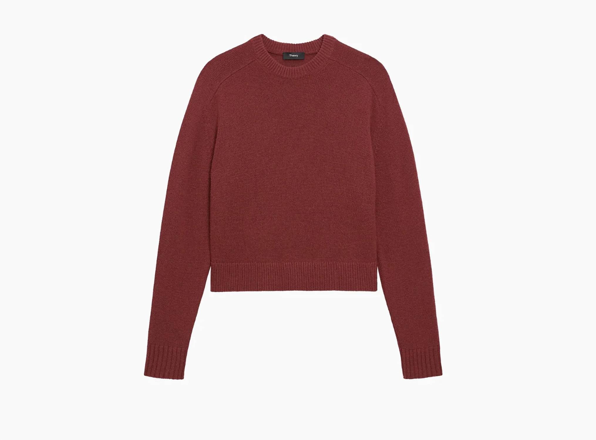 Theory - Cropped Cordovan Cashmere Sweater