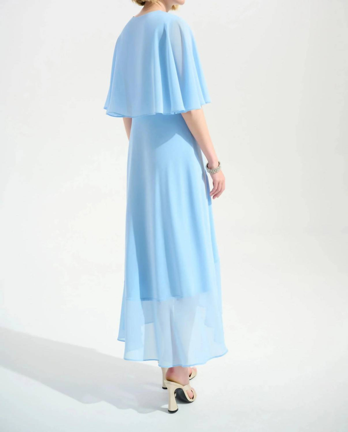 Joseph Ribkoff - Cape Sleeves High Low Wrap Dress