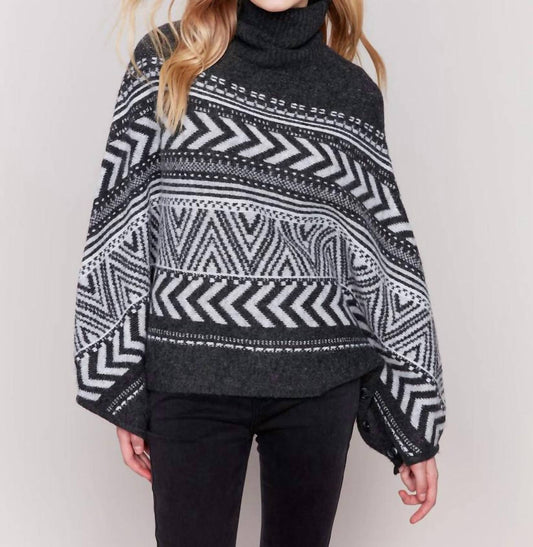 Charlie B - Geometric Jacquard Poncho