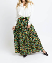 Karlie - Floral Tie Maxi Skirt