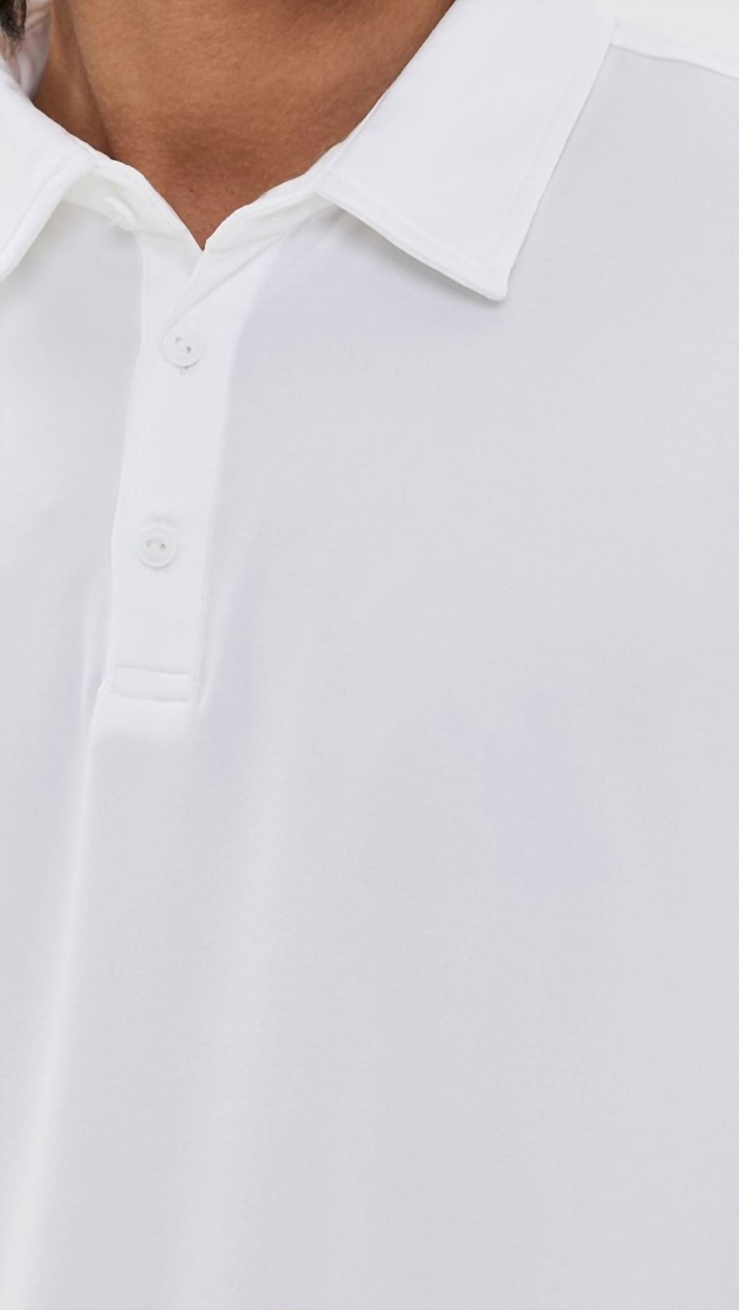 onia Sun Stretch Jersey Polo Shirt in white - men's shirt - view 5