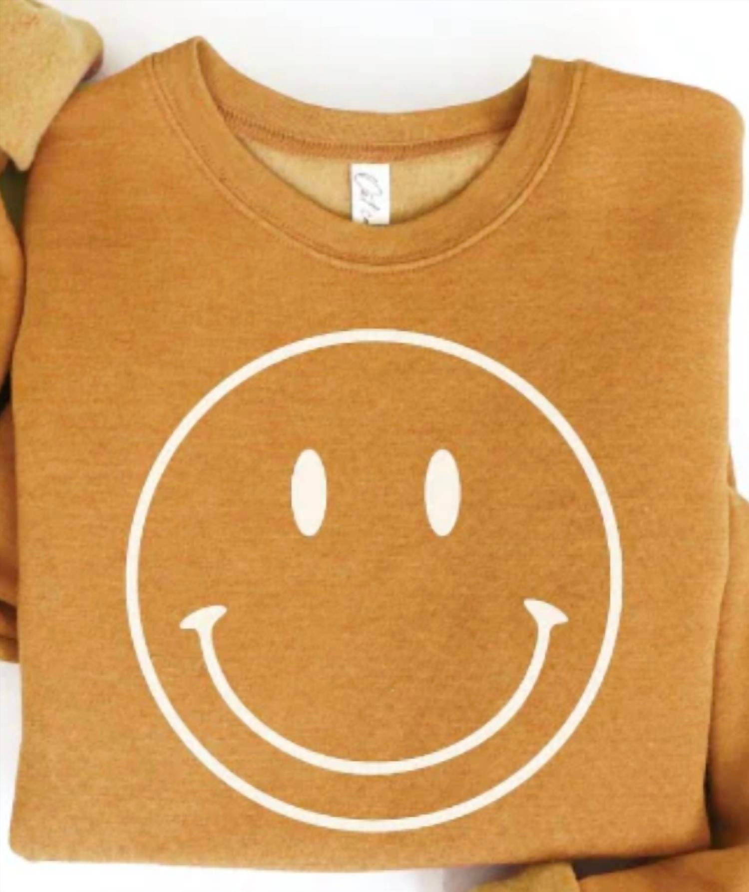 Oat Collective - Unisex Smiley Face Graphic Sweatshirt