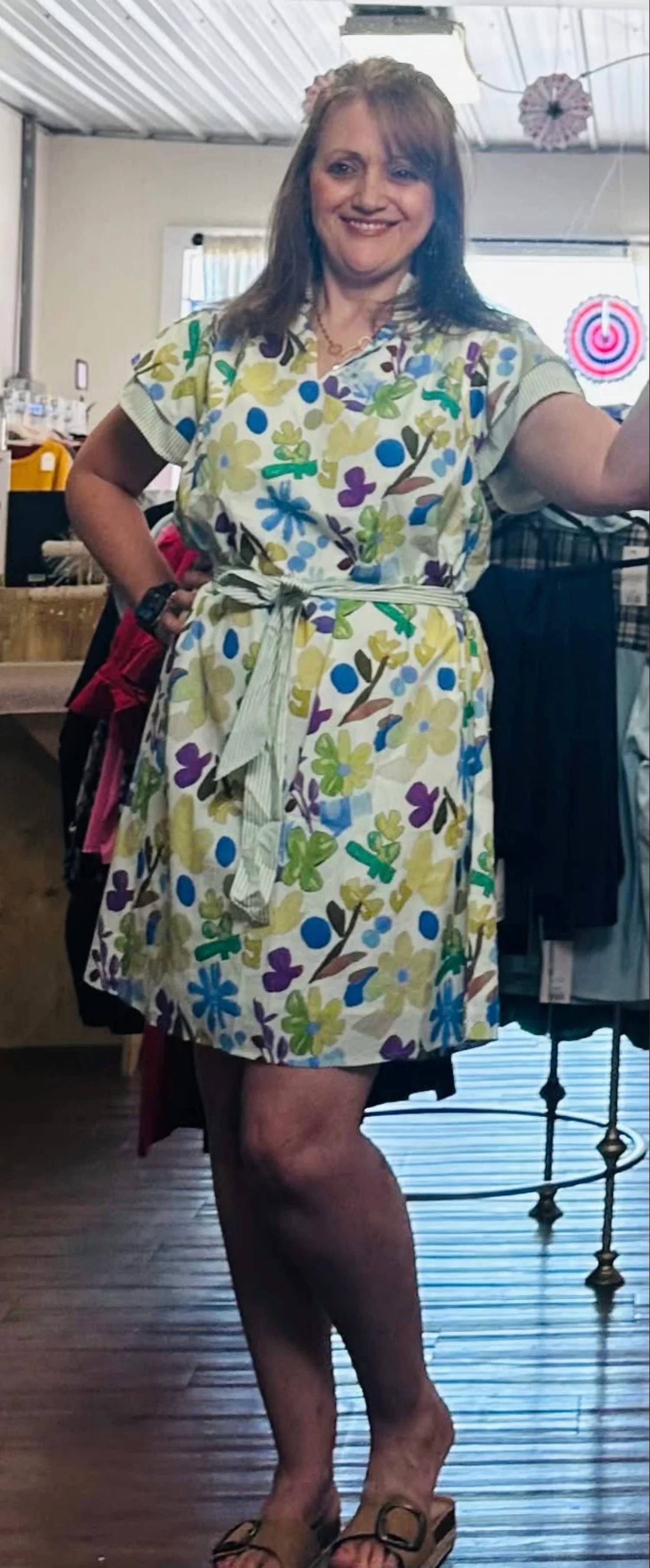 Umgee - Floral Belted Mini Dress
