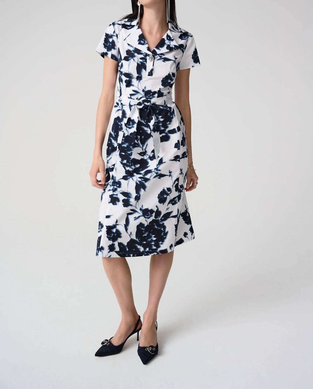 Joseph Ribkoff - Floral Print Flare Shirt Dress