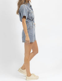 Le Lis - Short Sleeve Denim Romper