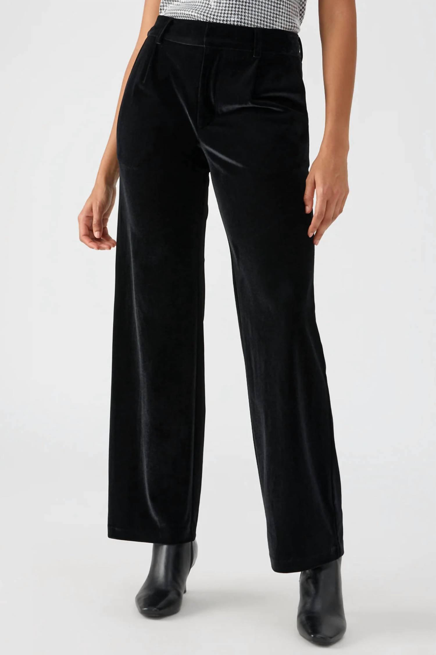 Sanctuary - Faye Semi High Rise Velvet Trouser Pant