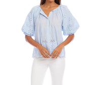 Karen Kane - Puff Sleeve Embroidered Top