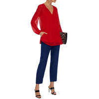 Diane Von Furstenberg - Soren Satin Trim Crepe Straight Leg Pant
