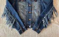 Judy Blue - Women's Denim Fringe Jacket