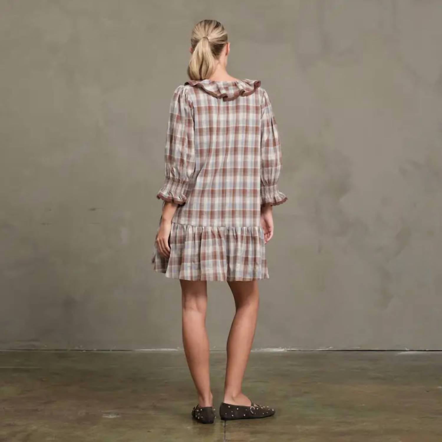 Raisonnel - Vintage Ruffle Check Babydoll Dress