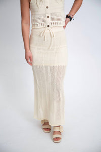 Miou Muse - Crochet Knitted Long Maxi Skirt