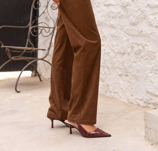 Rose Carmine - High-waisted Straight Leg Pants