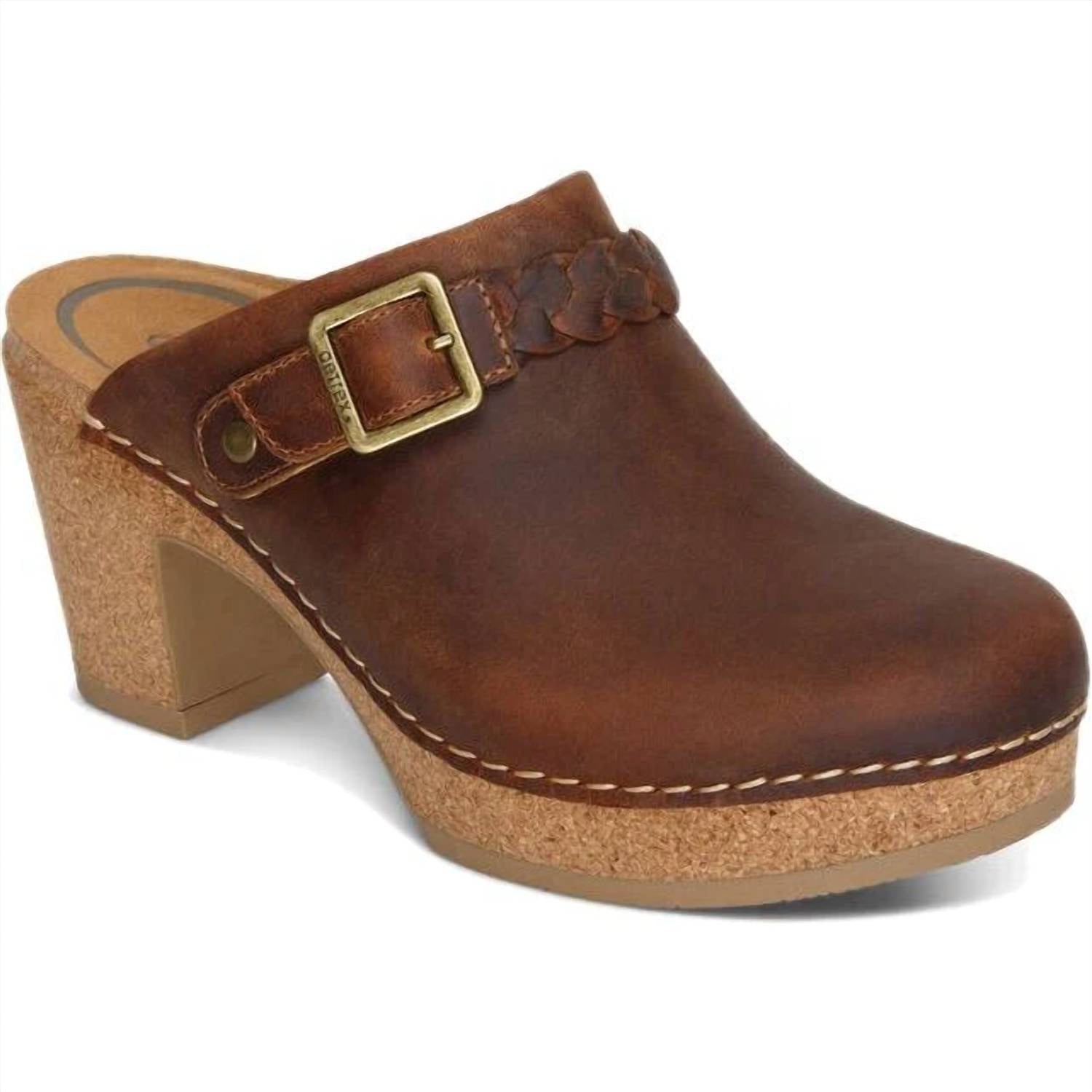 Aetrex Women's Corey Clog in brown - women's shoe
