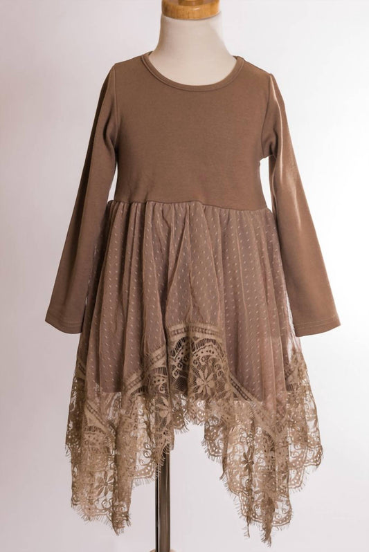 Ml Fashions - Girls Long Sleeve Asymmetrical Dress