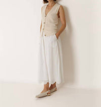 Indi & Cold - Flared Elastic Skirt With Embroideries