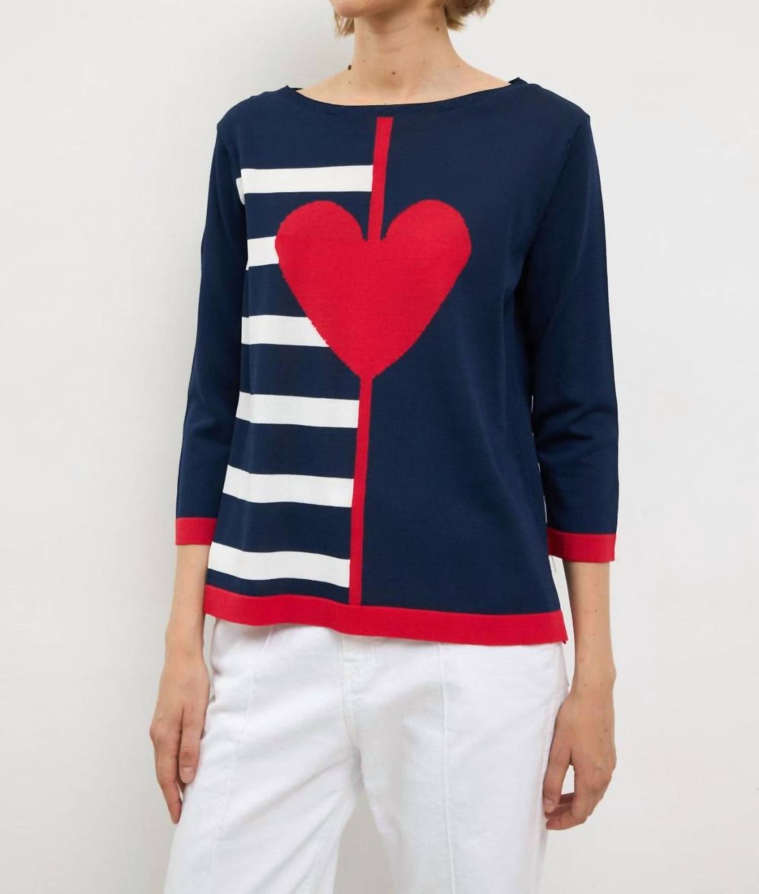 Bariloche - Cierzo Heart Stripe Pullover Sweater