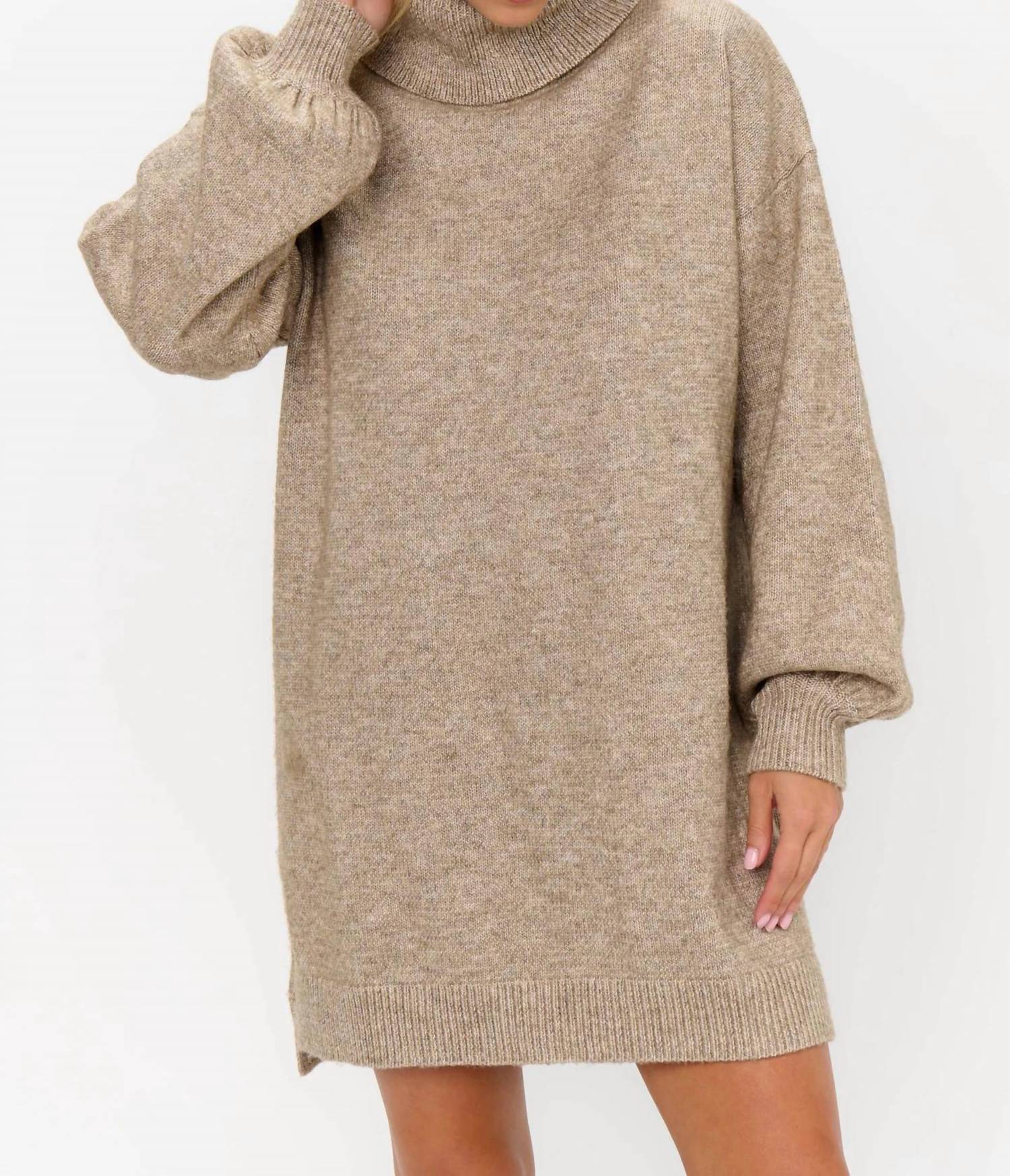 Show Me Your Mumu Chester Mini Sweater Dress in oatmeal knit - women's dress - alternate view