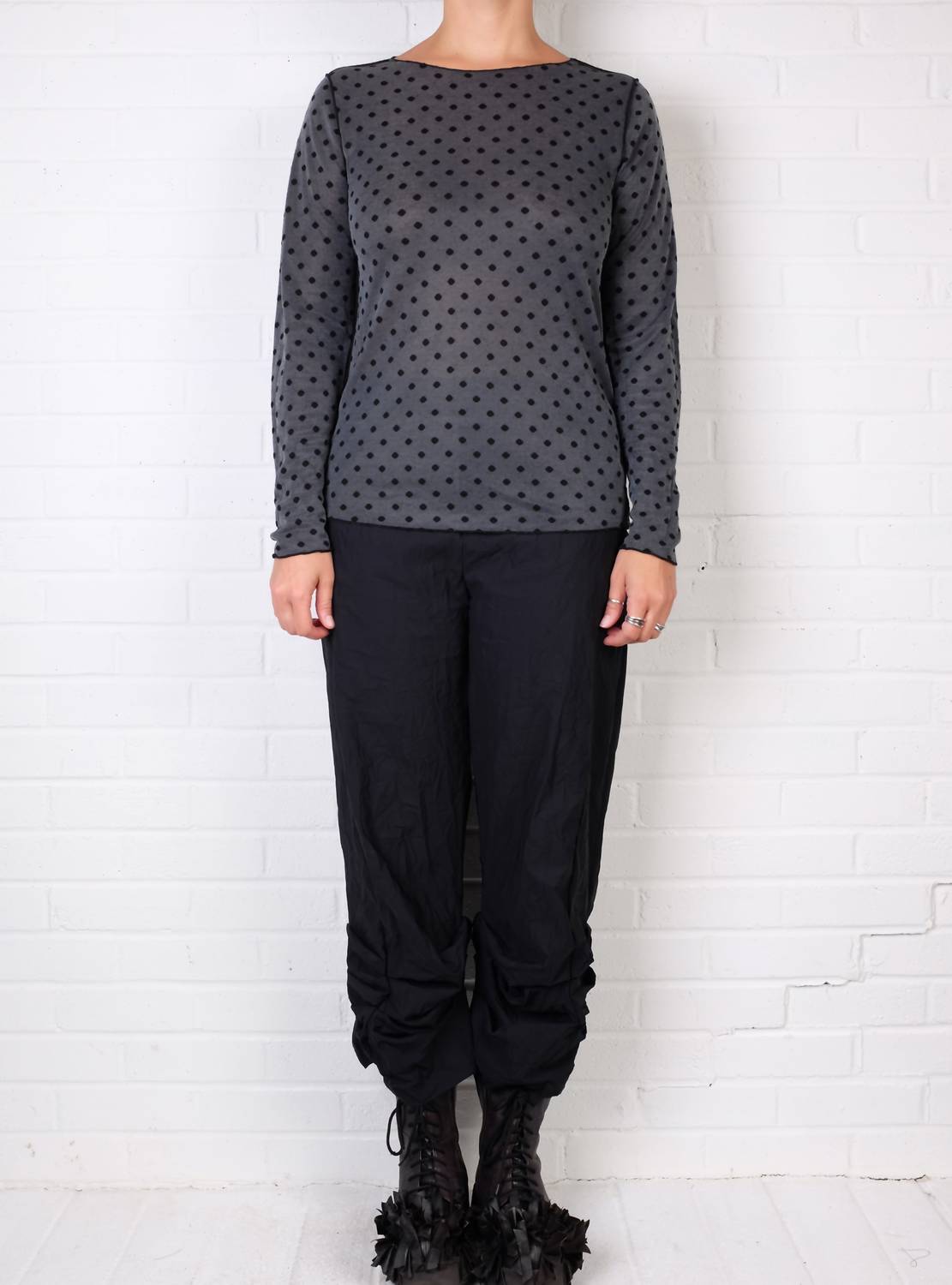 Cut Loose - Mesh Dot Long Sleeve Layering Tee