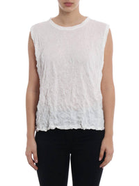 Shana Apparel Crinkle Shell Top in white - women's tank top