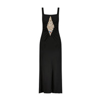 Marina Moscone - Sleeveless Square Neckline Maxi Dress