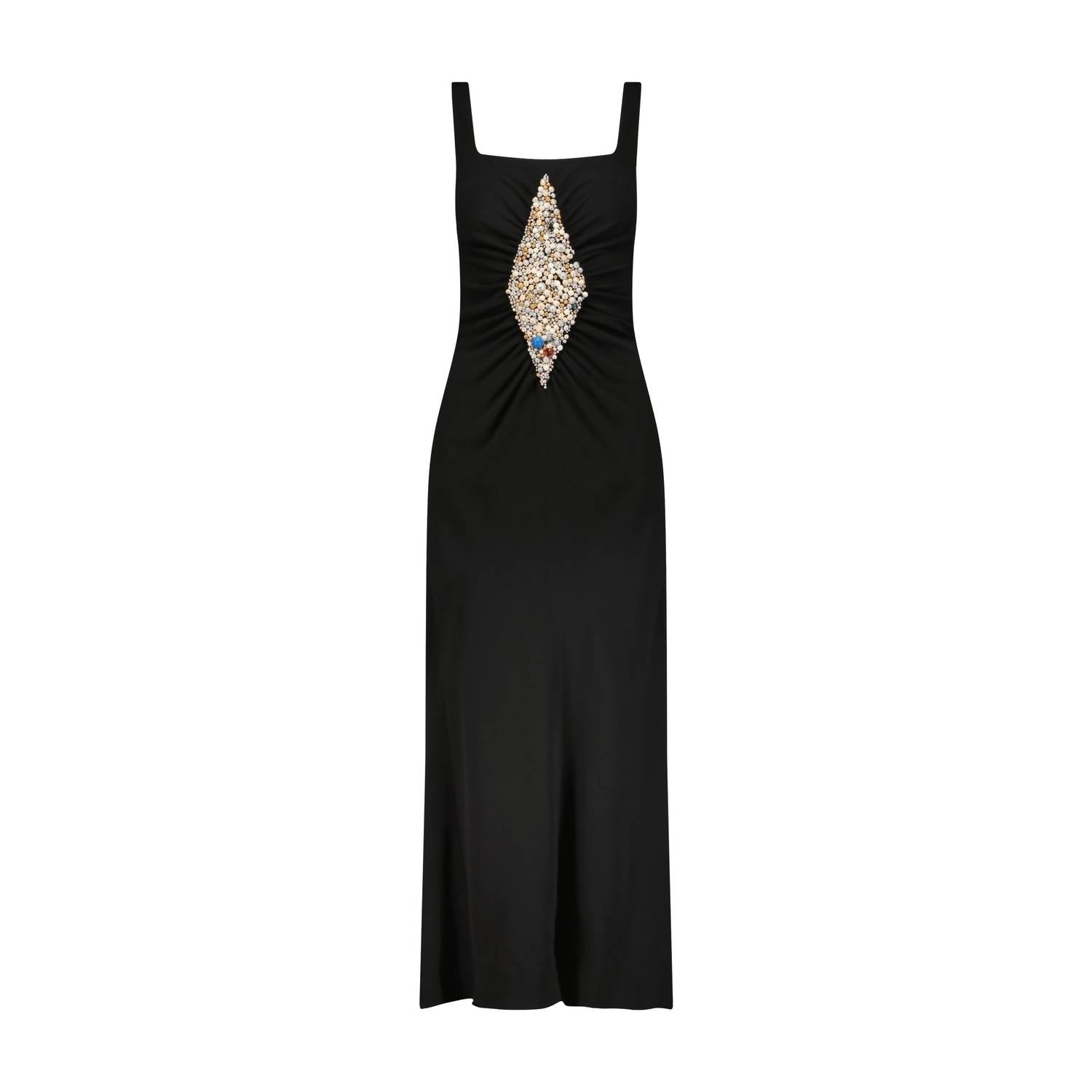 Marina Moscone - Sleeveless Square Neckline Maxi Dress