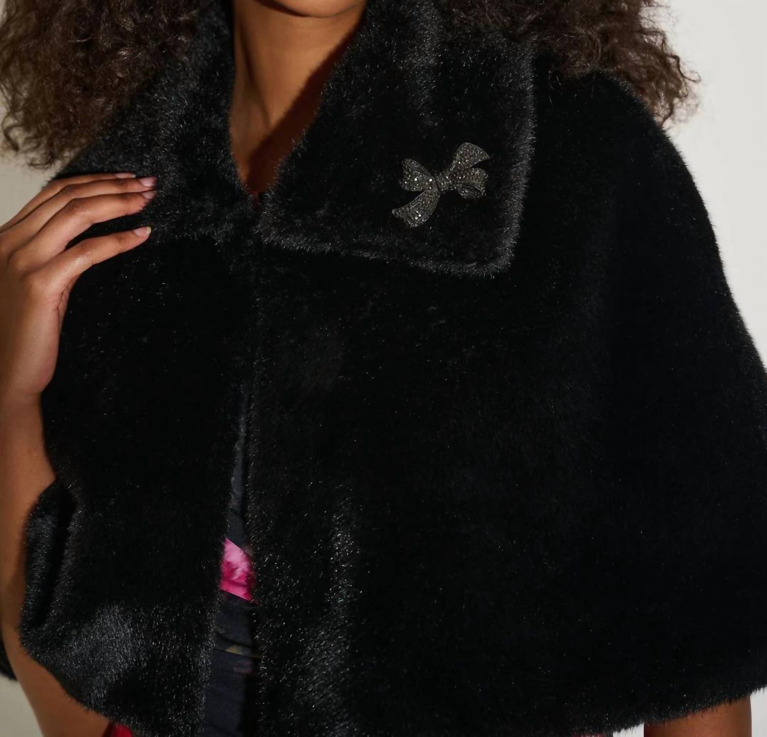 Joseph Ribkoff - Faux Fur Cropped Cape Jacket