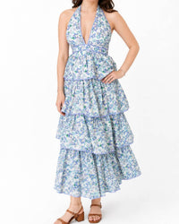 Mable - FLORAL HALTER NECK TIERED MIDI DRESS
