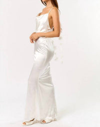 Blue Blush To Have And To Hold 3d Floral Applique Maxi Dress in white - women's dress - detail view