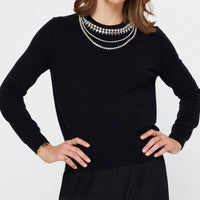 Current Air - Jewel Detail Long Sleeve Sweater