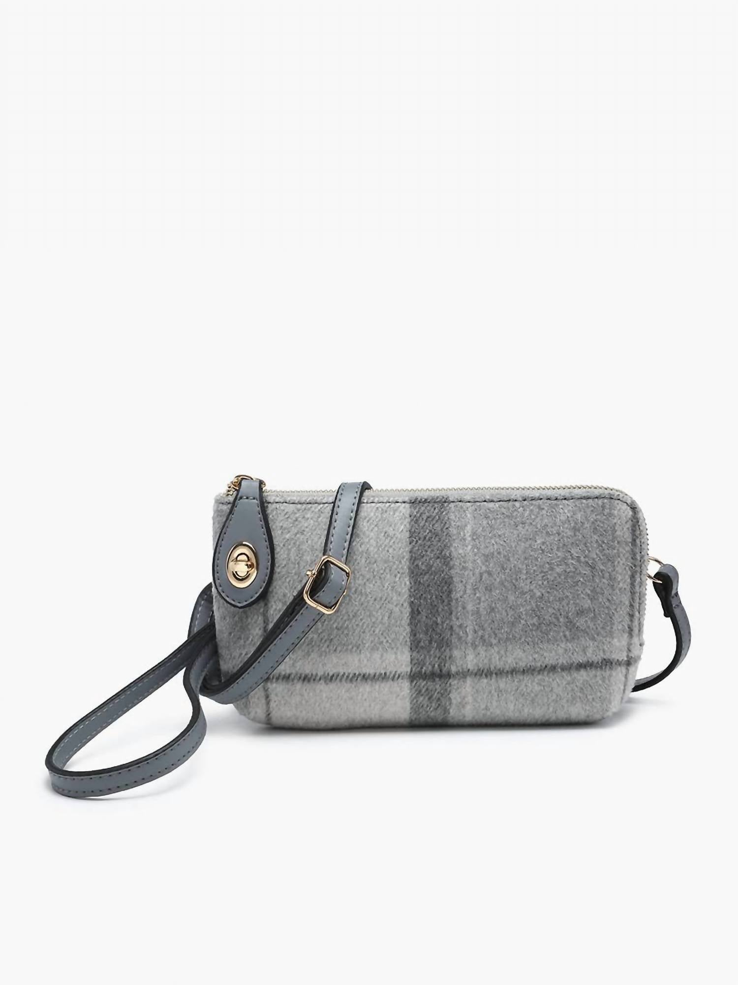 Jen & Co. - Women's Kendall Plaid Crossbody Wristlet With Twist Lock Bag
