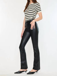 KanCan High Rise Bootcut Leather Jean in black - women's jeans - alternate view