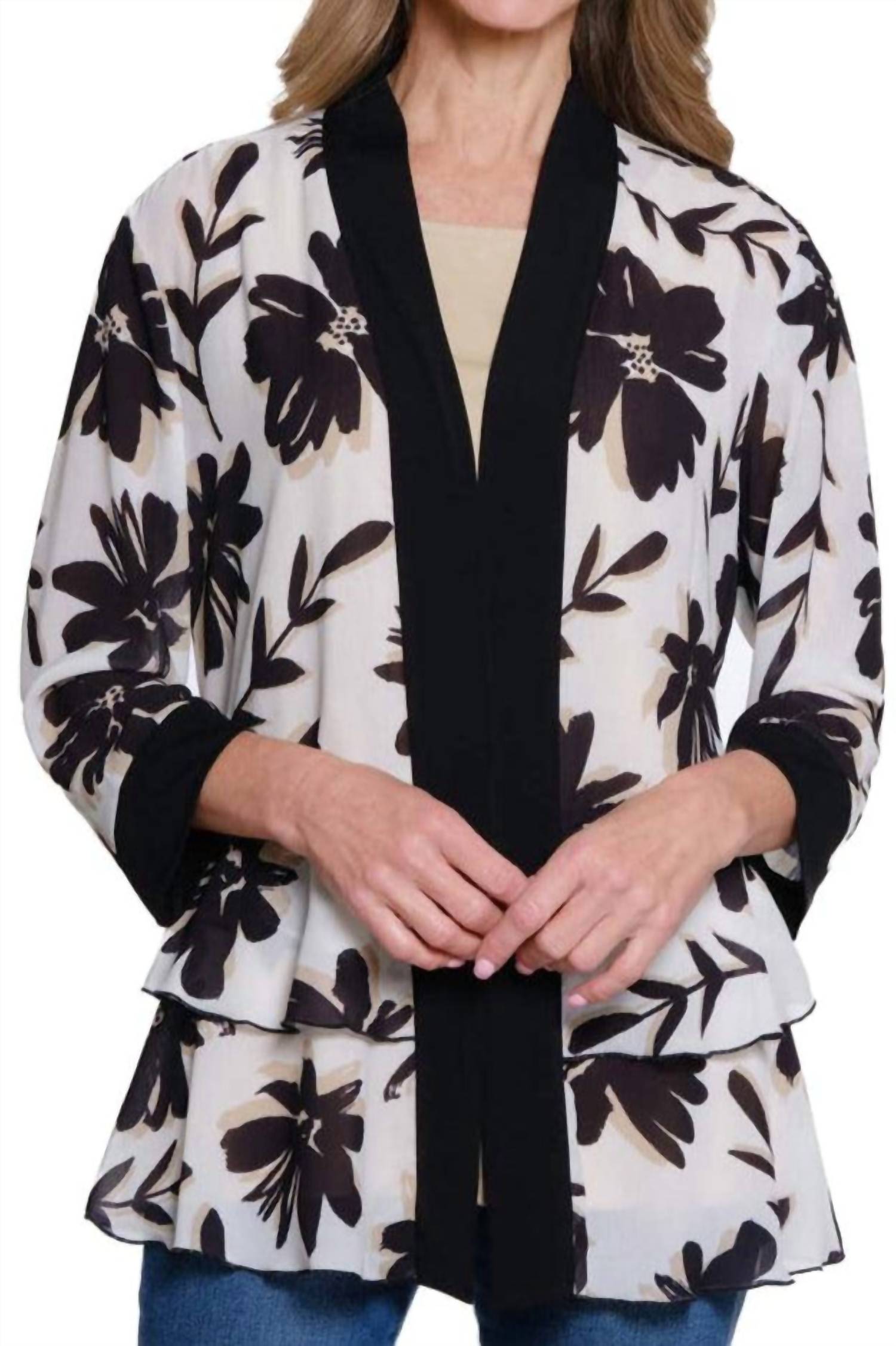 Multiples - 3/4 Sleeve Peplum Jacket