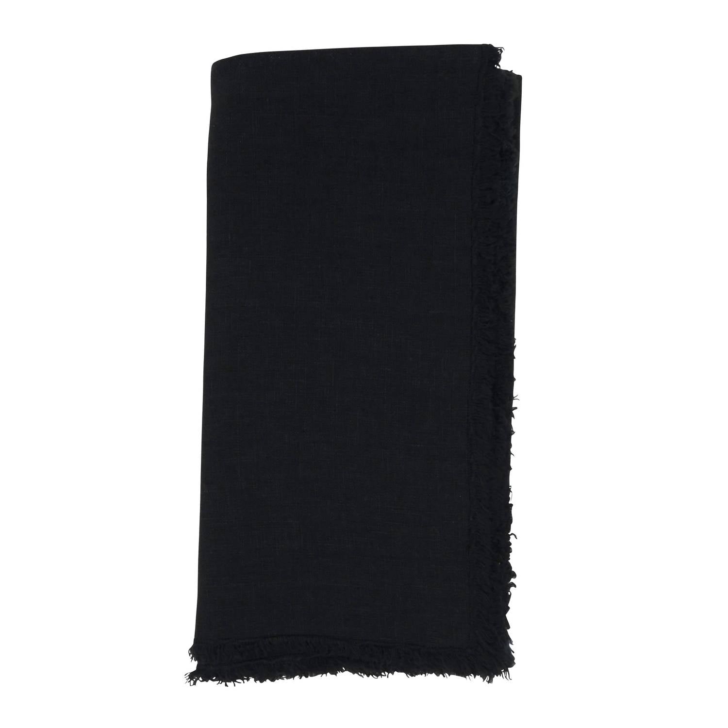 Saro Lifestyle - Fringed Design Stone Washed Napkins - Set Of 4